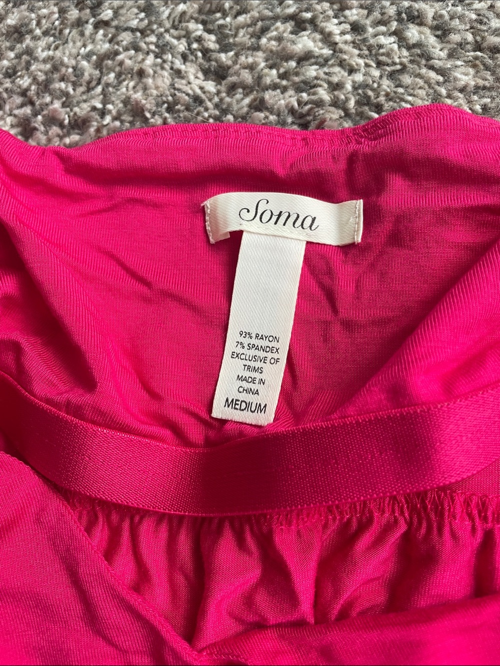 Soma Bright Pink V-Neck Sleeveless Sleep Tank - Picture 2 of 4